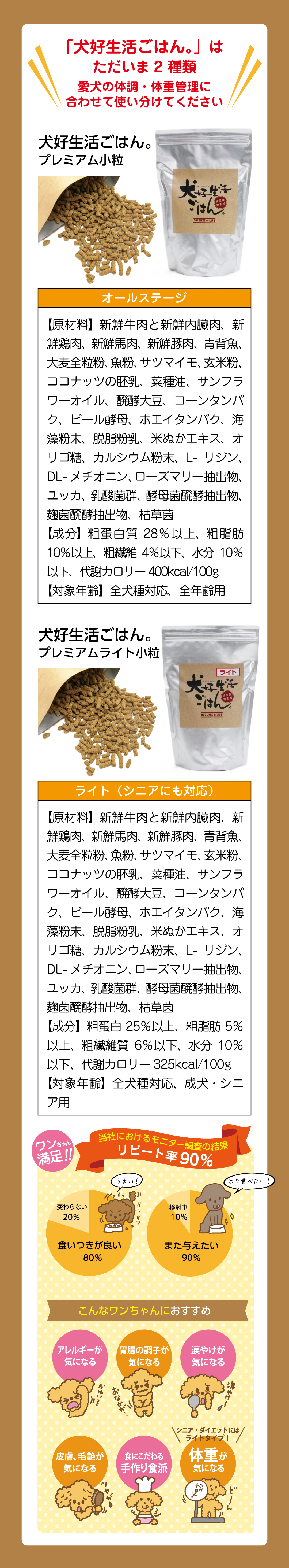 新鮮な人間用食材でつくられた「犬好生活ごはん。」安心の国内製造
